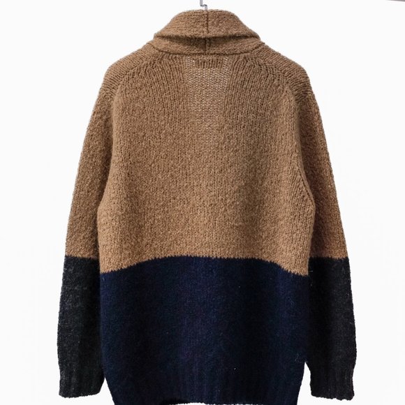 SOLD Brunello Cucinelli Colorblock Shawl Collar Cardigan - Picture 3 of 13